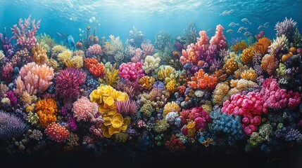 Naklejka premium Vibrant Underwater Coral Reef