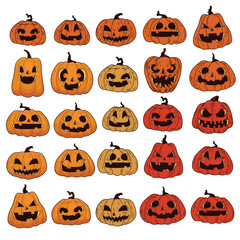 Vintage Halloween poster design with vector jack o lantern. 