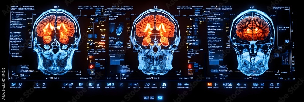 Aufkleber 3d brain anatomy medical image from magnetic resonance imaging mri scan for advanced neurological an