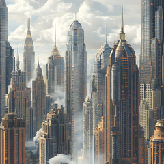 Naklejka premium city skyline