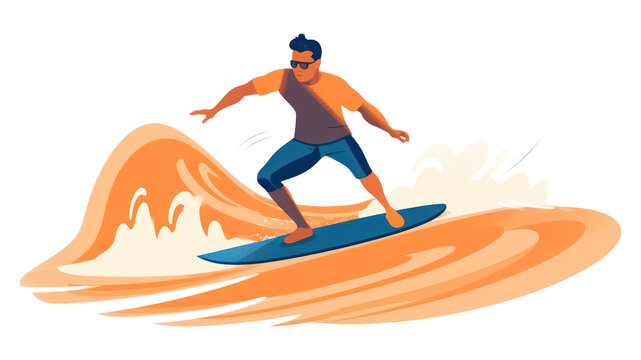PNG Man surfing sports person skimboarding.