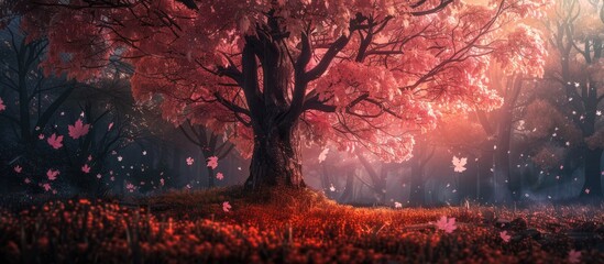 Fototapeta premium Tree with Pink Foliage