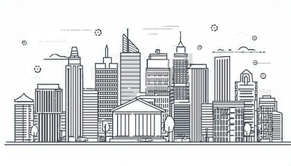 Fototapeta premium Line city landscape