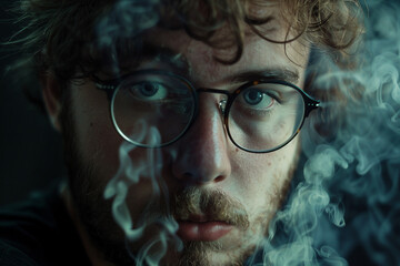 Promotion of electronic cigarette vape unhealthy habit lifestyle, vibrant colorful Generative AI photo