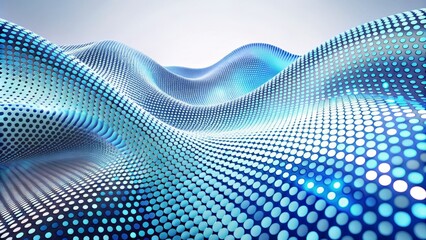 In a minimalist design, this futuristic corporate animation showcases vibrant blue dots on a white background, highlighting technological