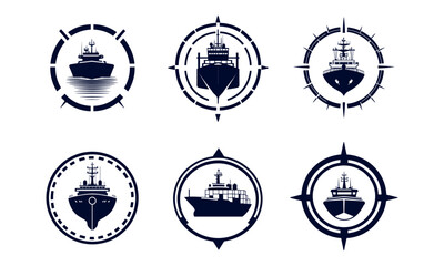 Ships, boats, cargo, logistics, transportation and shipping icons