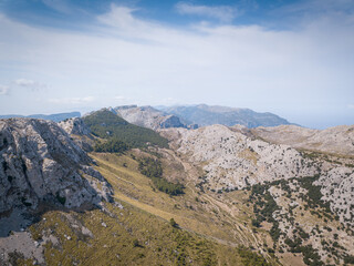 Obraz premium Aerial Views of the Tramuntana Mountains, Mallorca