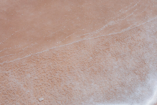 Textured surface of salt flats during production process