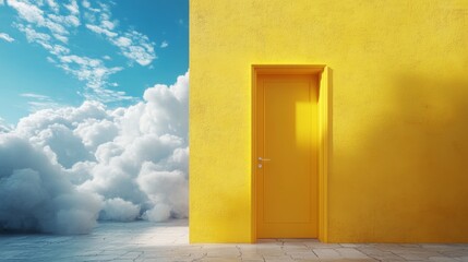 Yellow Door to Clouds.
