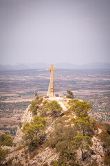 Puig de Sant Salvador: Cross and Statue Overlooking Mallorca