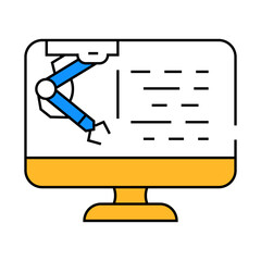 digital manufacturing engineer line icon vector. digital manufacturing engineer sign. isolated symbol illustration