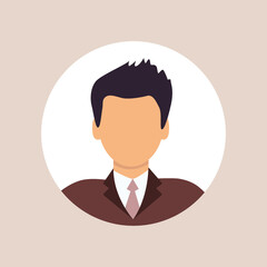 Flat illustration. Stylish profile of a man. Avatar, user profile, person icon, silhouette, profile picture. Suitable for social media profiles, icons, screensavers and as a template...