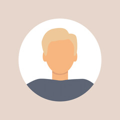 Flat illustration. Stylish profile of a man. Avatar, user profile, person icon, silhouette, profile picture. Suitable for social media profiles, icons, screensavers and as a template...