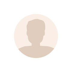 Flat illustration. Stylish pastel profile of a man. Avatar, user profile, person icon, silhouette, profile picture. Suitable for social media profiles, icons, screensavers and as a template...