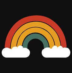 Rainbow vector art Clouds and rainbow illustration on a white background