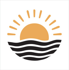 Sunrise logo Vector art illustration On a white background