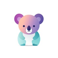 Obraz premium Colorful Gradient Koala on White Background, Illustration. Modern Abstract Animal Artwork