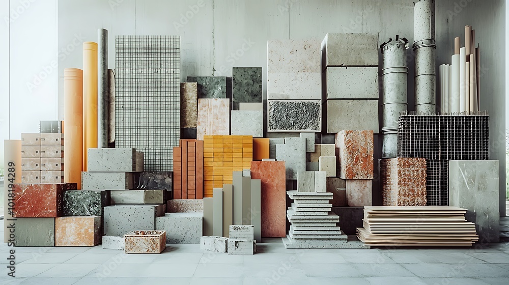 Poster concrete and stone building materials textures and patterns