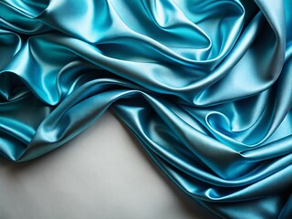 Fototapeta premium Shiny Blue Fabric with Detailed Wave Pattern - Perfect for Textiles and Fashion Designs
