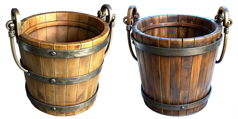 Medieval bucket highly detailed isolated on white  background.ai generated
