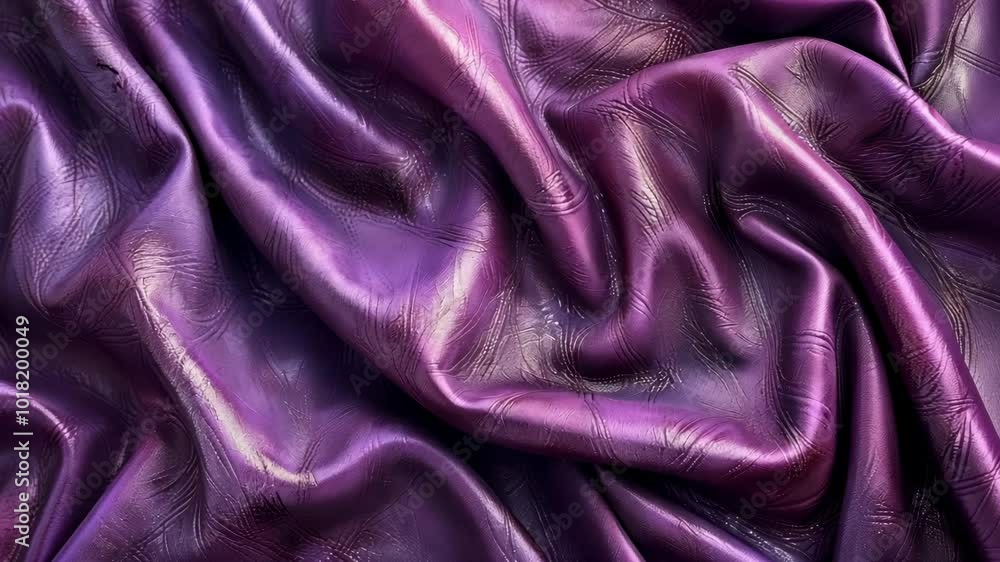 Poster a close-up of a smooth, purple fabric with a subtle pattern