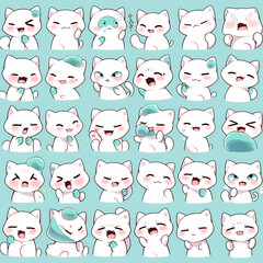 Obraz premium seamless pattern with funny faces
