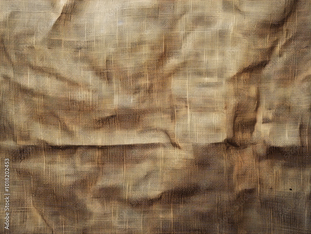 Poster vintage textured canvas backdrop for product presentation with exposed fibers and copy space