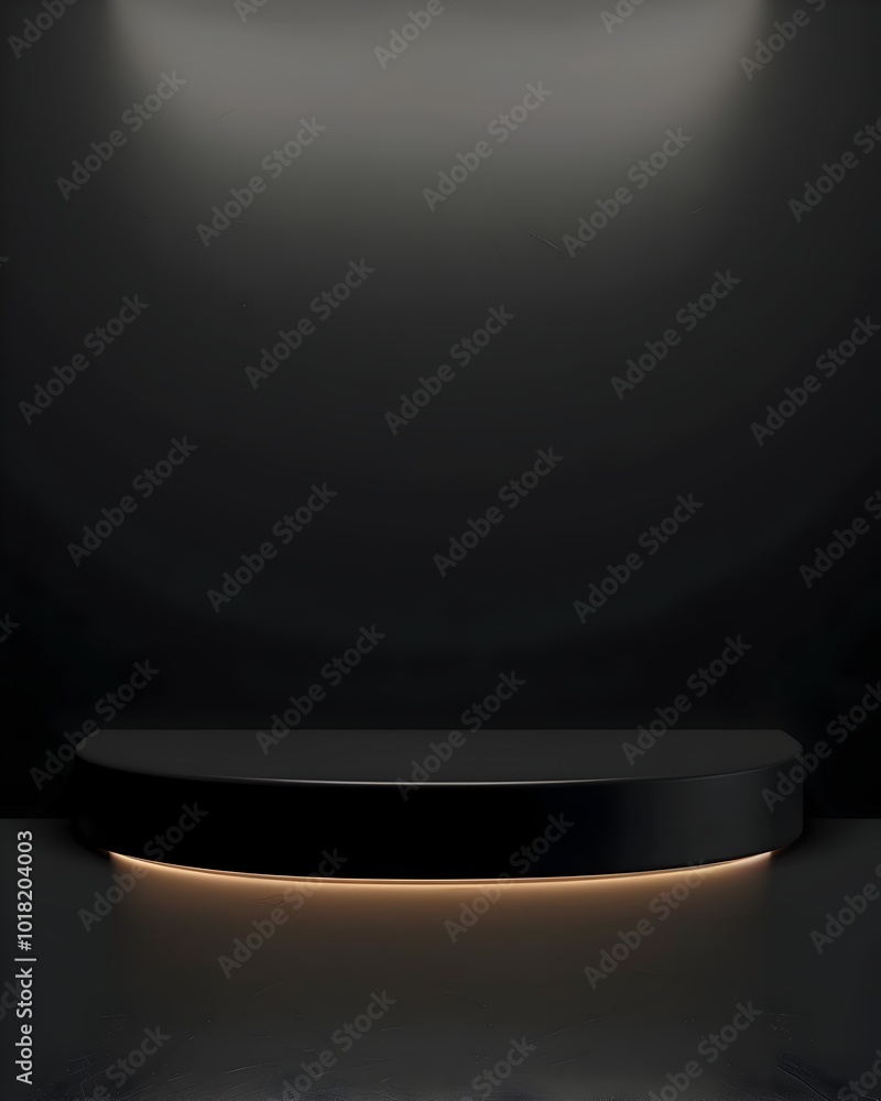 Poster smooth matte black backdrop for luxury tech gadget display and product presentation