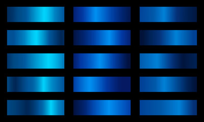 Set of Blue gradient metallic shiny design banner decoration,blue gradient texture background © ikkiae01