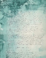 Watercolor Writing Paper with Vintage Script