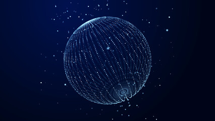Abstract twisted, cosmic wormhole. Technology background. Data network. 3D rendering.