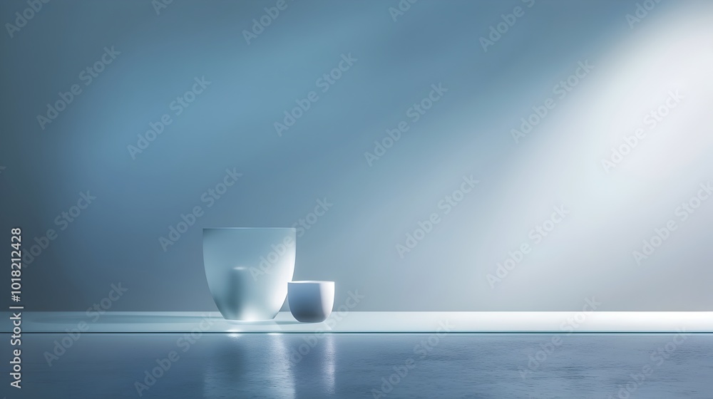 Poster smooth frosted glass surface with soft lighting as elegant backdrop for product presentation