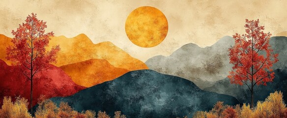 Autumnal Mountain Landscape