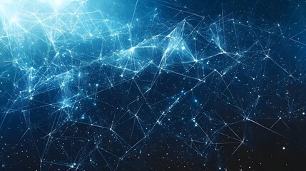 Abstract Blue Cracked Glass Background with Stars