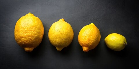 Minimalist lemons on black background