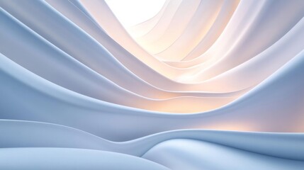 Abstract Light Blue and White Fabric Waves