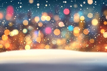 The background is winter with snow and bokeh. Copy space is provided. High quality photo.