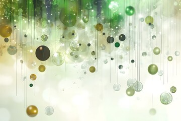 Abstract Green and Gold Orbs Hanging Decoration