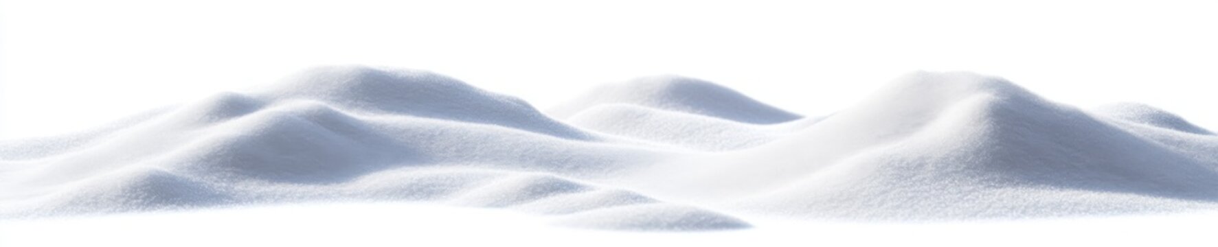 Snowy white snow hills. Wintertime snow border.