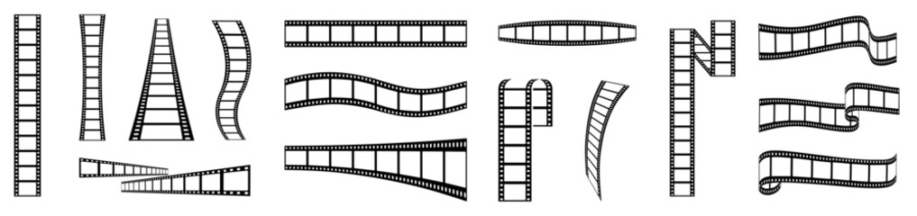 Old movie film long strip set