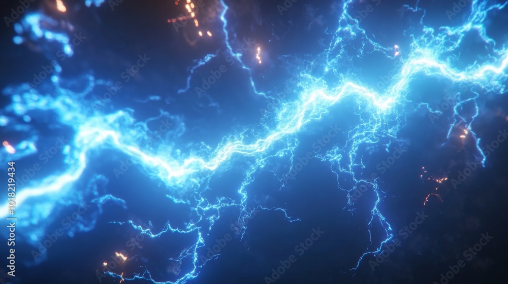Poster abstract blue networks in the futuristic background illustrate the idea of technology and science in