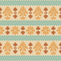 Damask Luxury Decorative Textile Pattern. Design for background, fabric, clothing, wrapping, wallpaper, embroidery, illustration.