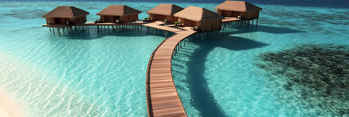 A seaside resort, panorama wallpaper, a beautiful and charming place to stay with a comfortable atmosphere.