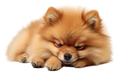 Obraz premium PNG Sad dog pomeranian mammal animal.