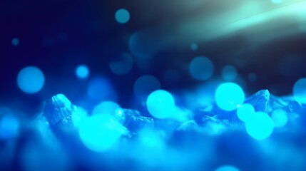 Abstract Blue Bokeh Background with Light Streaks