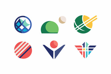 Modern abstract minimalist golf logos collection for branding and design projects