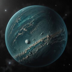 Planet in space background