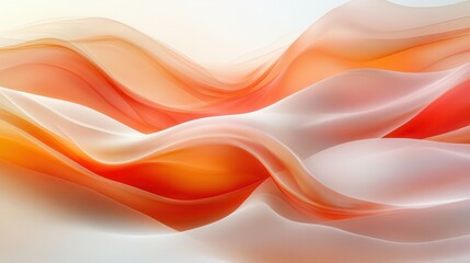 Soft waves in shades of orange and white intertwine and flow smoothly across the background, evoking a sense of calm and tranquility. The gentle curves and blends create a visually striking and serene