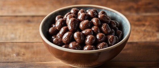 Fototapeta premium Chocolate Covered Peanuts in a Bowl