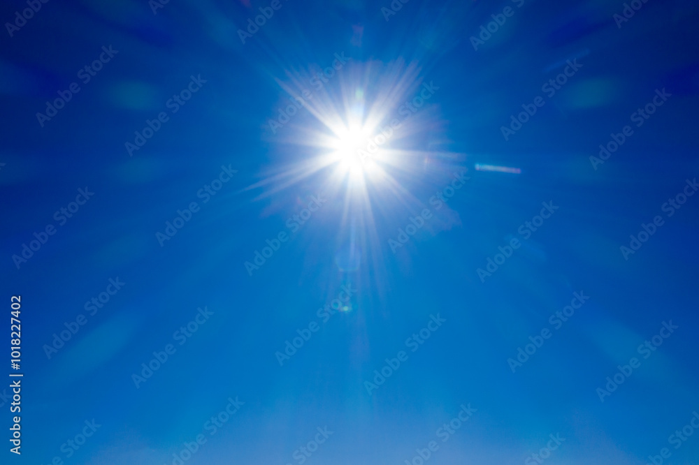 Poster Blue sky with white clouds.